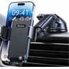 Blukar universalus automobilinis telefono laikiklis, 360° reguliuojamas, prie stiklo ir prietaisų skydelio, juodas