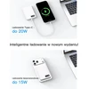 Bolvunes magnetinis išorinis akumuliatorius 5000 mAh 15 W MagSafe, USB-C, belaidis krovimas, baltas