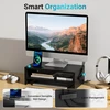 BONTEC dviejų lygių monitoriaus stovas su klaviatūros dėklu, iki 29,94 kg, FBA_MTR-S2