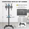 BONTEC mobilus televizoriaus stovas su ratukais 23–60 colių, VESA 400 × 400 mm, TC004B