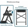 BONTEC sulankstoma 3 pakopų plieninė kopėčių drabina, 150 kg, neslystančios pakopos, juoda