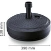 Botle apvalus skėtinių stovų pagrindas, plastikinis, rataninio rašto, antracito spalvos, 24-30 mm skersmens