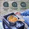 BOXIO dujinė stovyklavimo viryklė su indų rinkiniu, vėjo apsauga, nerūdijančio plieno korpusu, 1500 W, BOX-COOK-P-10