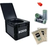 BOXIO kompaktiška mobilioji atskirianti tualeto dėžė, 40 x 30 x 28 cm, juoda, BOX-TOI-BL-403027-PLUS