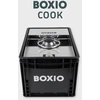 BOXIO nerūdijančio plieno dujinė stovyklavimo viryklė su vėjo apsauga, 1500 W, BOX-COOK-1