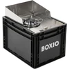 BOXIO nerūdijančio plieno dujinė stovyklavimo viryklė su vėjo apsauga, 1500 W, BOX-COOK-1