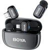 BOYA belaidis mini lavalier mikrofonas su USB-C ir Lightning, 100 m, triukšmo slopinimu