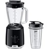 Braun stacionarus blenderis PowerBlend 1, 600 W, 1.5 l stiklinis ąsotis, butelis Smoothie2Go, juodas, JB1051BK