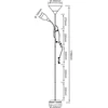 Toršeras Spari Brilliant 1xE27+1xE14 H180cm juodas