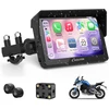 Carpuride 5 colių GPS motociklo ekranas su CarPlay, Android Auto, TPMS, dviem Bluetooth, W502TPRO