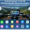 Carpuride motociklo CarPlay ekranas su 1080P priekine ir galine kamera, 7 colių liečiamas ekranas, Bluetooth, Android Auto, W702 Plus