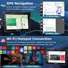 Carpuride motociklo CarPlay ekranas su 1080P priekine ir galine kamera, 7 colių liečiamas ekranas, Bluetooth, Android Auto, W702 Plus