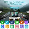 Carpuride motociklo GPS navigacija su 5 colių lietimui jautriu ekranu, belaidžiu CarPlay ir Android Auto, Bluetooth, IP67, W502S PRO