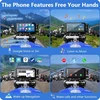 Carpuride motociklo GPS navigatorius su 6,3 colių lietimui jautriu ekranu, belaidžiu CarPlay ir Android Auto, 1080P priekine bei galine kamera, modelis W603D