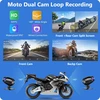 Carpuride motociklo GPS navigatorius su 6,3 colių lietimui jautriu ekranu, belaidžiu CarPlay ir Android Auto, 1080P priekine bei galine kamera, modelis W603D
