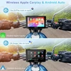Carpuride universali 7 colių vandeniui atspari GPS navigacijos sistema motociklams su lietimui jautriu ekranu, Bluetooth, CarPlay ir Android Auto palaikymu, MC-702