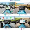 Carpuride universali 7 colių vandeniui atspari GPS navigacijos sistema motociklams su lietimui jautriu ekranu, Bluetooth, CarPlay ir Android Auto palaikymu, MC-702