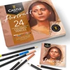 Castle Art Supplies 24 spalvotų pieštukų rinkinys portretams, mediniai, metalinė dėžutė