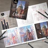 Castle Art Supplies 24 spalvotų pieštukų rinkinys su metaline dėžute piešimui ir eskizams Urban