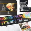 Castle Art Supplies 60 dalių medinių akvarelinių pieštukų rinkinys su priedais, 48 spalvos