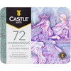Castle Art Supplies 72 spalvotų pieštukų rinkinys su minkštu vašku, metalinėje dėžutėje, suaugusiems menininkams CAS-72-HARMONIOUS