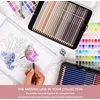 Castle Art Supplies 72 spalvotų pieštukų rinkinys su minkštu vašku, metalinėje dėžutėje, suaugusiems menininkams CAS-72-HARMONIOUS