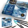 Castle Art Supplies spalvotų pieštukų rinkinys su jūros peizažais, 24 vnt., su dėže