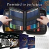 Castle Art Supplies spalvotų pieštukų rinkinys su 72 alyvos pagrindu, su priedais, 72 Gold Zip