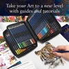 Castle Art Supplies spalvotų pieštukų rinkinys su 72 alyvos pagrindu, su priedais, 72 Gold Zip