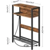 CHOEZON siauras pagalbinis staliukas su įkrovimo stotele, medinis ir metalinis, 42x18x61 cm, DTBZ05CBF