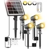 CLY lauko saulės šviestuvų rinkinys, 4 vnt., LED, 5000 mAh, IP66, su nuotolinio valdymo pultu