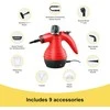 Comforday rankinis garinis valytuvas, 1050 W, 350 ml talpa, 9 priedai, raudonas