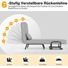 COSTWAY 4‑in‑1 sulankstomas miegamasis fotelis–sofa su 5 padėčių atlošu, iki 150 kg, šviesiai pilkas