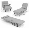 COSTWAY 4‑in‑1 sulankstomas miegamasis fotelis–sofa su 5 padėčių atlošu, iki 150 kg, šviesiai pilkas