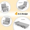 COSTWAY 4‑in‑1 sulankstomas miegamasis fotelis–sofa su 5 padėčių atlošu, iki 150 kg, šviesiai pilkas