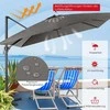 COSTWAY kvadratinis sodo skėtis su rankenėle, 300 × 300 cm, pilkas, 360° pasukamas modelis ZB33767TEDE