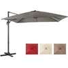 COSTWAY kvadratinis sodo skėtis su rankenėle, 300 × 300 cm, pilkas, 360° pasukamas modelis ZB33767TEDE