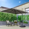 COSTWAY kvadratinis sodo skėtis su rankenėle, 300 × 300 cm, pilkas, 360° pasukamas modelis ZB33767TEDE