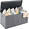 COSTWAY lauko sandėliavimo dėžė 300 l, HDPE, su dangčiu, sėdima vieta, 114 × 55 × 61 cm, ZB34073DE