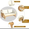 COSTWAY medinė išskleidžiama sodo sofa-lova su atlošiamais porankiais, 198 × 75 × 75 cm, akacijos mediena, bežinė