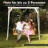 COSTWAY pakabinamas sodo suolas iš natūralios pušies medienos, 2 vietų, 134 × 60 × 65 cm, iki 240 kg, NP10961BN-GM