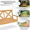 COSTWAY pakabinamas sodo suolas iš natūralios pušies medienos, 2 vietų, 134 × 60 × 65 cm, iki 240 kg, NP10961BN-GM
