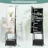 COSTWAY Papuošalų spintelė su veidrodžiu, juoda