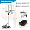 COSTWAY reguliuojamo aukščio mobilus krepšinio stovas, 149–305 cm, su ratukais ir svorio maišu
