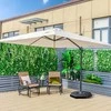 COSTWAY sodo skėtis su rankenėle, kvadratinis, 300 × 300 cm, pasukamas 360°, reguliuojamas, bežinis