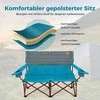 COSTWAY sulankstoma kempingo sofa 2 asmenims, paminkštinta, su metaliniu rėmu, 147 × 69 × 82 cm, ZB34322DE