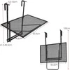 COSTWAY sulankstomas pakabinamas balkono staliukas, metalinis, 5 aukščio lygiai, 60,5 × 40,5 cm, 20 kg