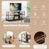 TV staliukas COSTWAY televizoriaus spintelė su atviromis lentynomis ir krepšiu, 140 × 40 × 63 cm, pramoninis dizainas