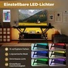 COSTWAY TV staliukas su LED apšvietimu, USB ir C tipo jungtimis, skirtas iki 65 colių televizoriams, juodas, TH32975DE