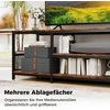 COSTWAY TV staliukas su metaline rėmu, atviromis lentynomis, 150 × 40 × 45 cm, rudas